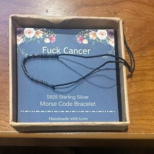 Sterling Silver F#ck Cancer bracelet